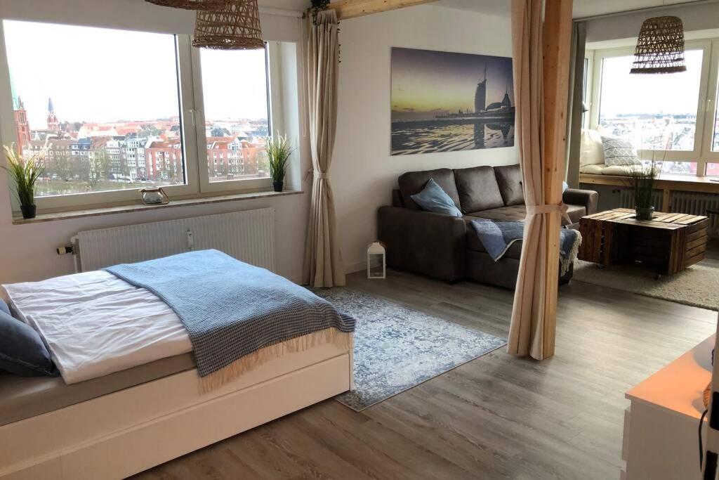 Yachtpanorama Weser Und Yachthafenblick 1 Zi 7Og Bremerhaven Ngoại thất bức ảnh